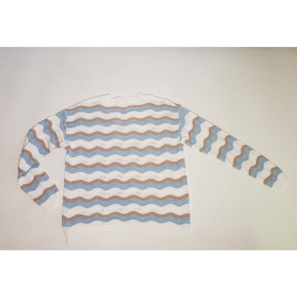 Studio 1886 Sweater Women's Size XL Blue Beige Ivory Cottagecore Light Academia - Picture 14 of 16